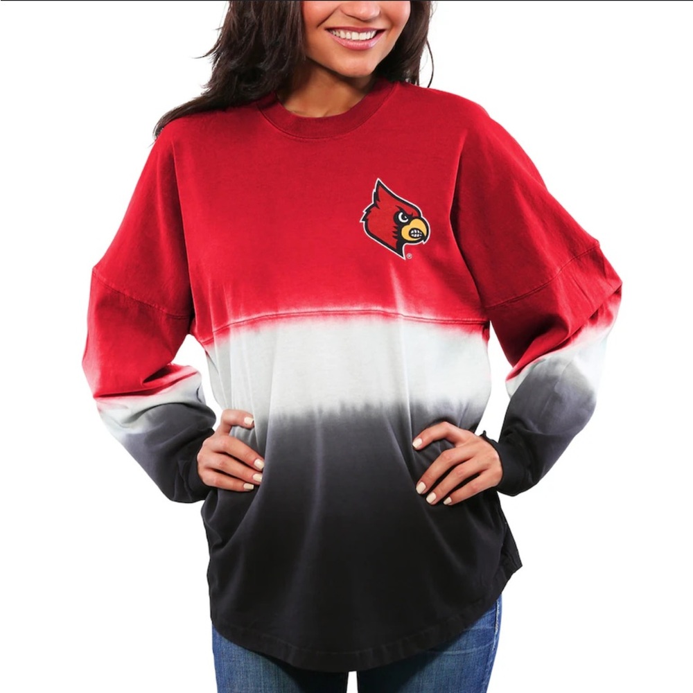 Spirit Jersey‎ University of Louisville Red Black White Tie Shirt. Size Medium. - Picture 4 of 11
